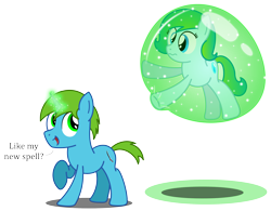 Size: 2950x2300 | Tagged: safe, artist:bladedragoon7575, imported from derpibooru, oc, oc only, oc:balance blade, oc:delphina depths, pony, bubble, floating, in bubble, magic, magic bubble, simple background, transparent background