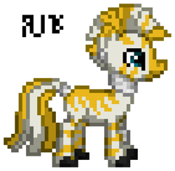 Size: 470x460 | Tagged: safe, artist:radical user 76, imported from derpibooru, oc, oc only, oc:rakuzi, zebra, leg rings, neck rings, pixel art, solo, tail ring