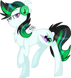 Size: 1363x1498 | Tagged: safe, artist:gallantserver, artist:thepegasisterpony, imported from derpibooru, oc, oc only, oc:limelight, earth pony, pony, headphones, male, parent:neon lights, parent:octavia melody, parent:vinyl scratch, raised hoof, simple background, solo, stallion, transparent background