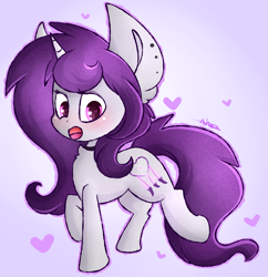 Size: 1711x1768 | Tagged: safe, artist:ashee, imported from derpibooru, oc, oc only, oc:wicked silly, pony, unicorn, blushing, ear piercing, female, piercing, solo
