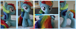 Size: 7000x2662 | Tagged: safe, artist:joltage, imported from derpibooru, rainbow dash, pegasus, pony, bedroom eyes, irl, life size, photo, plushie, solo