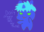 Size: 150x109 | Tagged: safe, artist:troggggggggggggggggy, imported from derpibooru, oc, oc only, oc:scarfy, unicorn, cute, male, simple background, smol, text, threat