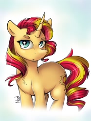 Size: 959x1280 | Tagged: safe, artist:mad-maker-cat, imported from derpibooru, sunset shimmer, pony, unicorn, female, mare, solo