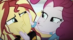 Size: 4032x2189 | Tagged: safe, imported from derpibooru, screencap, pinkie pie, sunset shimmer, equestria girls, mirror magic, spoiler:eqg specials, faic, kissing, kissy face, o-face