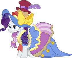Size: 5271x4226 | Tagged: safe, artist:frownfactory, imported from derpibooru, rarity, pony, unicorn, fame and misfortune, .svg available, absurd resolution, blue eyes, bow, clothes, dress, feather, female, frazzled, hat, horn, mare, purple hair, purple mane, scarf, simple background, solo, stress couture, stressed, svg, transparent background, vector, white coat
