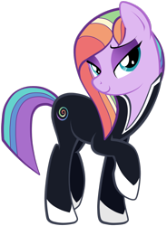 Size: 1024x1392 | Tagged: safe, artist:petraea, imported from derpibooru, oc, oc only, oc:chroma swirl, earth pony, pony, female, mare, simple background, solo, transparent background, vector