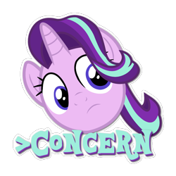 Size: 1220x1220 | Tagged: safe, artist:ljdamz1119, imported from derpibooru, starlight glimmer, pony, fame and misfortune, caption, concern, concerned, female, greentext, mare, reaction, simple background, solo, text, transparent background, vector