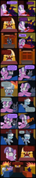 Size: 2000x9875 | Tagged: safe, artist:magerblutooth, imported from derpibooru, diamond tiara, silver spoon, oc, oc:dazzle, oc:il, cat, imp, pony, comic:diamond and dazzle, ace attorney, comic, court, courtroom, crossover, glasses, judge, trial