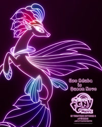 Size: 1500x1875 | Tagged: safe, imported from derpibooru, queen novo, seapony (g4), my little pony: the movie, black background, female, movie poster, my little pony logo, official, poster, simple background, solo, uzo aduba