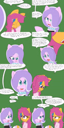 Size: 1600x3200 | Tagged: safe, artist:jake heritagu, imported from derpibooru, diamond tiara, scootaloo, pony, comic:ask motherly scootaloo, clothes, comic, dress, facehoof, hairpin, motherly scootaloo