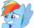 Size: 6045x5000 | Tagged: safe, artist:soren-the-owl, imported from derpibooru, rainbow dash, pegasus, pony, rarity investigates, season 5, absurd resolution, blushing, female, grin, inkscape, mare, ponyscape, simple background, smiling, solo, transparent background, vector