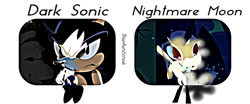Size: 1280x533 | Tagged: safe, artist:blueaurastreakarts, imported from derpibooru, nightmare moon, pony, crossover, dark sonic, sonic the hedgehog, sonic the hedgehog (series)
