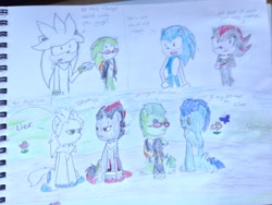 Size: 2048x1536 | Tagged: safe, artist:emenarartstudios, imported from derpibooru, pony, comic, crossover, ponified, scourge the hedgehog, shadow the hedgehog, silver the hedgehog, sonic the hedgehog, sonic the hedgehog (series), traditional art