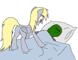 Size: 547x426 | Tagged: safe, artist:hyolark, artist:mr square, imported from derpibooru, derpy hooves, oc, oc:anon, human, pegasus, pony, animated, annoyed, behaving like a dog, butt, colored, cute, derpabetes, duo, featureless crotch, female, gif, happy, mare, open mouth, plot, simple background, smiling, stomping, transparent background