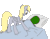 Size: 547x426 | Tagged: safe, artist:hyolark, artist:mr square, imported from derpibooru, derpy hooves, oc, oc:anon, human, pegasus, pony, animated, annoyed, behaving like a dog, butt, colored, cute, derpabetes, duo, featureless crotch, female, gif, happy, mare, open mouth, plot, simple background, smiling, stomping, transparent background