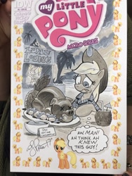 Size: 1536x2048 | Tagged: safe, artist:andypriceart, imported from derpibooru, applejack, pig, pony, andy you magnificent bastard, dark comedy, food, meat, poi, ponies eating meat, pork, traditional art