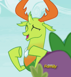 Size: 411x451 | Tagged: safe, imported from derpibooru, screencap, spike, thorax, changedling, changeling, dragon, triple threat, animated, clapping, cute, gif, king thorax, thorabetes