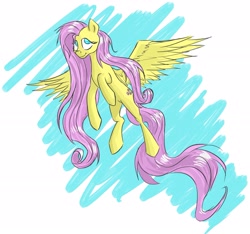 Size: 2569x2401 | Tagged: safe, artist:akweer, imported from derpibooru, fluttershy, pegasus, pony, female, flying, looking away, looking up, mare, smiling, solo, spread wings, wings