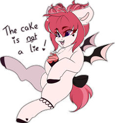 Size: 1760x1882 | Tagged: safe, artist:plnetfawn, imported from derpibooru, oc, oc only, oc:blood garter, bat pony, pony, birthday, ribbon, simple background, smiling, solo, transparent background