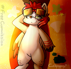 Size: 1100x1080 | Tagged: safe, artist:cutiepoppony, imported from derpibooru, oc, oc only, pony, commission, solo, wings