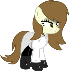 Size: 1280x1320 | Tagged: safe, artist:buckeyescozycafe, artist:fletcherthehuntress, deleted from derpibooru, imported from derpibooru, oc, oc only, oc:anne arkist, earth pony, pony, clothes, female, mare, simple background, solo, transparent background, vector