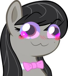 Size: 525x590 | Tagged: safe, artist:haetran, artist:reiduran, edit, imported from derpibooru, octavia melody, earth pony, pony, :3, blushing, bust, female, mare, portrait, reaction image, simple background, solo, transparent background, vector, wingding eyes