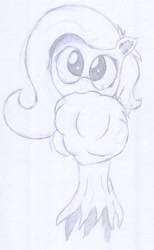 Size: 1432x2330 | Tagged: safe, artist:keyshakitty, imported from derpibooru, fluttershy, pony, bust, female, floppy ears, head, monochrome, nom, pencil drawing, sketch, sketch dump, small ears, solo, traditional art, tree