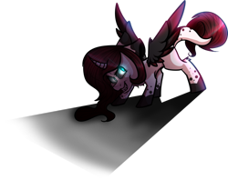 Size: 1024x811 | Tagged: safe, artist:fizzy2014, imported from derpibooru, oc, oc only, oc:esther, alicorn, pony, curved horn, female, mare, simple background, solo, transparent background