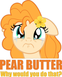 Size: 5150x6404 | Tagged: safe, artist:sollace, derpibooru exclusive, imported from derpibooru, pear butter, pony, the perfect pear, absurd resolution, crying, female, floppy ears, sad, show accurate, simple background, solo, transparent background, vector