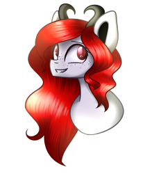 Size: 1201x1440 | Tagged: safe, artist:despotshy, imported from derpibooru, oc, oc only, oc:scarlet rose, dracony, hybrid, bust, female, horns, portrait, simple background, solo, transparent background