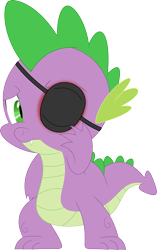 Size: 2238x3570 | Tagged: safe, artist:porygon2z, imported from derpibooru, spike, dragon, eyepatch, male, simple background, solo, transparent background, vector