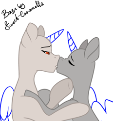 Size: 2529x2729 | Tagged: dead source, safe, artist:sweet-caramella, imported from derpibooru, oc, oc only, alicorn, pony, alicorn oc, base, kissing, solo