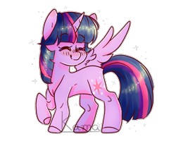 Size: 2000x1600 | Tagged: safe, artist:skimea, imported from derpibooru, twilight sparkle, alicorn, pony, eyes closed, female, raised hoof, simple background, smiling, solo, transparent background, twilight sparkle (alicorn)