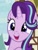 Size: 565x746 | Tagged: safe, imported from derpibooru, screencap, starlight glimmer, pony, unicorn, triple threat, bust, cute, female, glimmerbetes, hair flip, hair over one eye, happy, mare, open mouth, portrait, smiling, solo