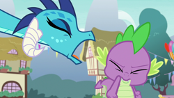Size: 1280x720 | Tagged: safe, imported from derpibooru, screencap, princess ember, spike, dragon, triple threat, yelling