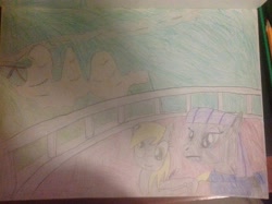 Size: 2592x1936 | Tagged: safe, artist:didgereethebrony, imported from derpibooru, derpy hooves, maud pie, pony, australia, blue mountains, traditional art