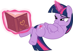 Size: 5434x3829 | Tagged: safe, artist:jhayarr23, imported from derpibooru, twilight sparkle, alicorn, pony, triple threat, bedroom eyes, book, cute, levitation, magic, simple background, smiling, telekinesis, transparent background, twiabetes, twilight sparkle (alicorn), vector