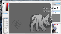 Size: 1920x1080 | Tagged: safe, artist:al1-ce, derpibooru exclusive, imported from derpibooru, oc, oc only, oc:albert de templar, changeling, pony, unicorn, breaking the fourth wall, changeling oc, dialogue, disguise, disguised changeling, fire alpaca, image editor, russian, smiling, solo, text