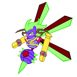 Size: 1536x1536 | Tagged: safe, artist:motownwarrior01, artist:transparentowl9999, imported from derpibooru, oc, oc:midnight devilwitch, robot, base used, buzz bomber, crossover, sonic mania, sonic the hedgehog (series)