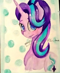 Size: 720x865 | Tagged: safe, artist:yani_draws, imported from derpibooru, starlight glimmer, pony, unicorn, cutie mark, female, solo, traditional art, watercolor painting