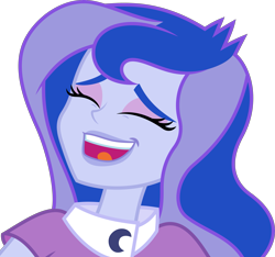 Size: 3199x2990 | Tagged: safe, artist:ambassad0r, imported from derpibooru, princess luna, equestria girls, friendship games, clothes, eyes closed, female, laughing, open mouth, simple background, solo, transparent background, vector, vice principal luna