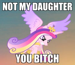 Size: 1131x987 | Tagged: safe, edit, edited screencap, imported from derpibooru, screencap, princess cadance, pony, three's a crowd, angry, bitch, female, harry potter, harry potter (series), image macro, meme, reaction image, solo, swearing, vulgar