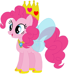 Size: 410x438 | Tagged: safe, artist:selenaede, artist:user15432, imported from derpibooru, pinkie pie, fairy, fairy pony, pony, base used, blue wings, crown, element of laughter, fairies are magic, fairy princess, fairy wings, jewelry, necklace, princess of fairies, princess pinkie pie, regalia, solo