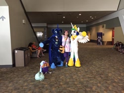 Size: 960x720 | Tagged: safe, imported from derpibooru, princess celestia, princess luna, human, pony, bronycon, chris chan, clothes, cosplay, costume, fursuit, irl, irl human, photo