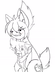 Size: 2017x2613 | Tagged: safe, artist:larrykitty, artist:php156, imported from derpibooru, oc, oc only, oc:himmel, oc:short fuse, pony, angry, blushing, colt, cuddling, cyoa:cutie clash, female, male, mare