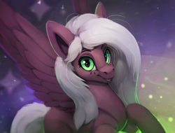 Size: 800x608 | Tagged: safe, artist:rodrigues404, imported from derpibooru, oc, oc only, oc:reyna cloverfield, pegasus, pony, female, looking at you, mare, request, requested art, smiling, solo