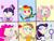 Size: 1280x960 | Tagged: safe, artist:04startycornonline88, imported from derpibooru, applejack, fluttershy, pinkie pie, rainbow dash, rarity, twilight sparkle, butterfly, human, blushing, grin, handmirror, hennin, humanized, mane six, mirror, overalls, peace sign, princess, rubber chicken, smiling, smirk, xd