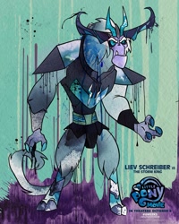 Size: 1500x1875 | Tagged: safe, imported from derpibooru, storm king, my little pony: the movie, liev schreiber, male, movie poster, my little pony logo, official, paint splatter, poster, solo