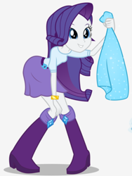 Size: 1536x2048 | Tagged: safe, artist:limedazzle, imported from derpibooru, rarity, equestria girls, belt, boots, bracelet, clothes, cute, dress, female, jewelry, shoes, show accurate, simple background, skirt, solo, sparkles, white background