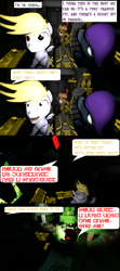 Size: 1920x4320 | Tagged: safe, artist:wiimeiser, imported from derpibooru, button mash, crackle pop, oc, oc:blackjack, oc:nyx, alicorn, earth pony, pegasus, pony, fallout equestria, 3d, 4koma, alicorn armor, comic, context is for the weak, minecraft, night, runes, shocked, source filmmaker, spaceship, speech bubble